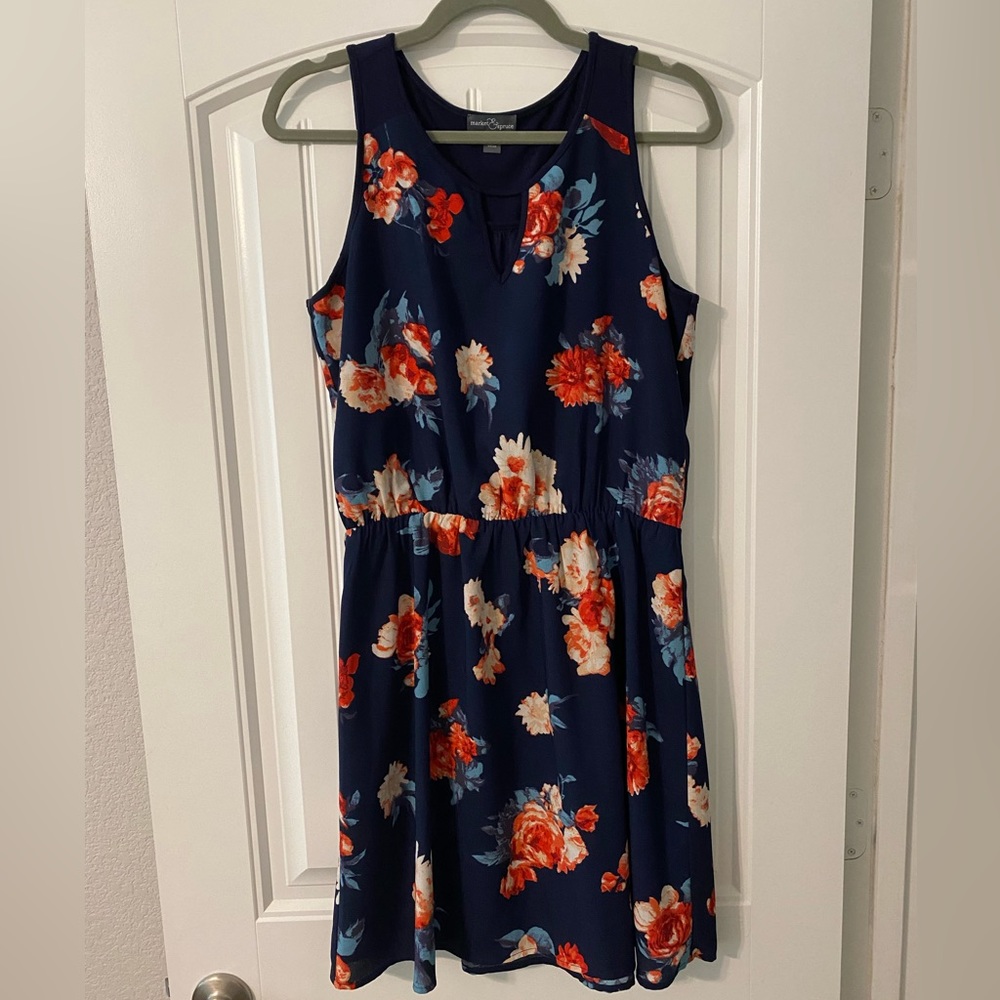Floral Dress with Elastic Waist